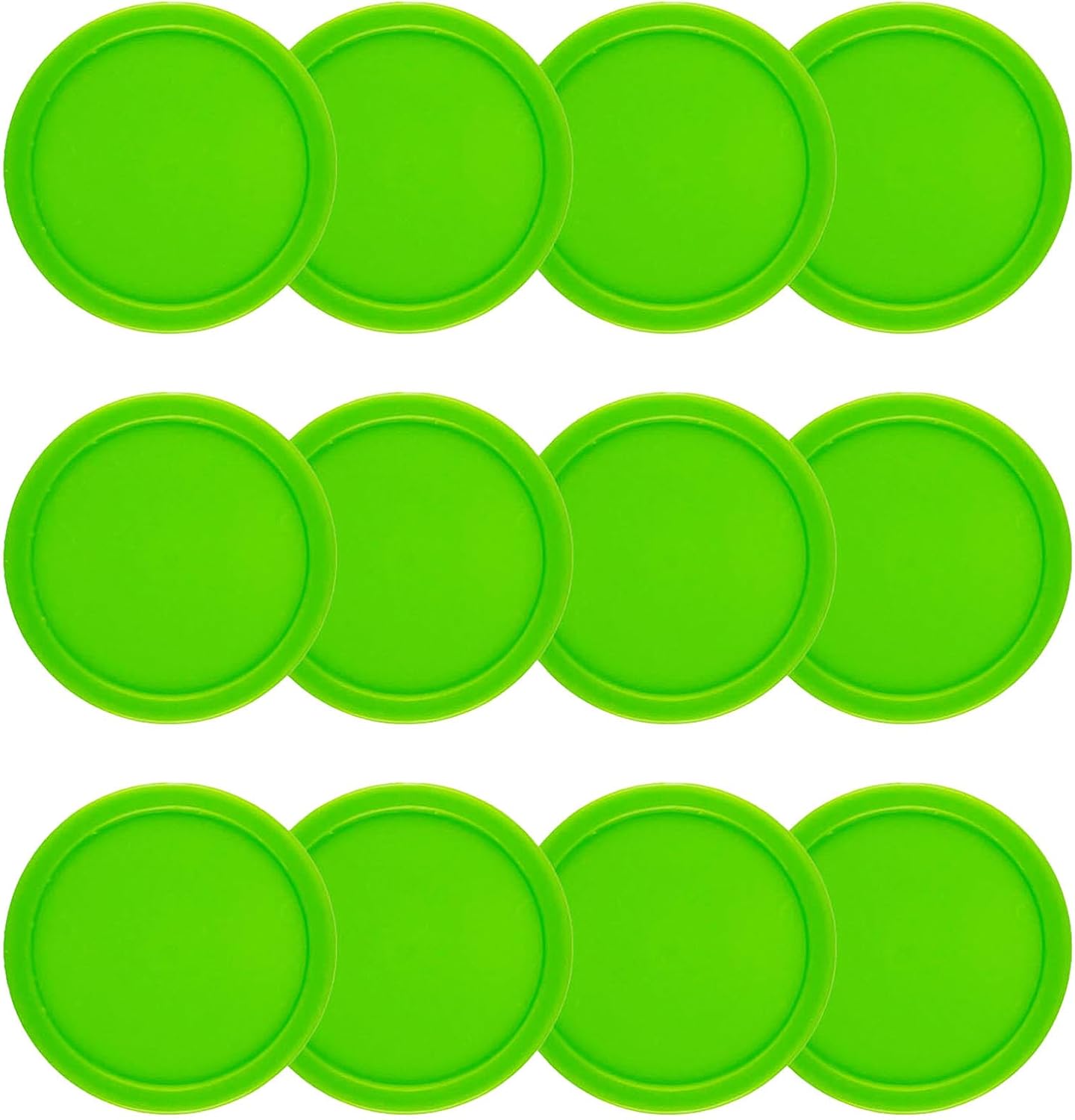 12 Pack 2.5 Inch Air Hockey Pucks for Small Size Table Green 64x4 mm V1259-DP01-A-535