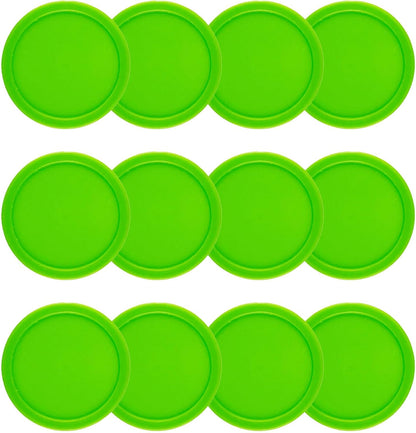 12 Pack 2.5 Inch Air Hockey Pucks for Small Size Table Green 64x4 mm V1259-DP01-A-535