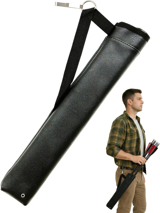 Archery Arrow Quiver Hip Tube with 2-Tubes and Belt Clip Lightweight for Youth Carbon Wooden Crossbow Arrows V1259-DP01-A-5351