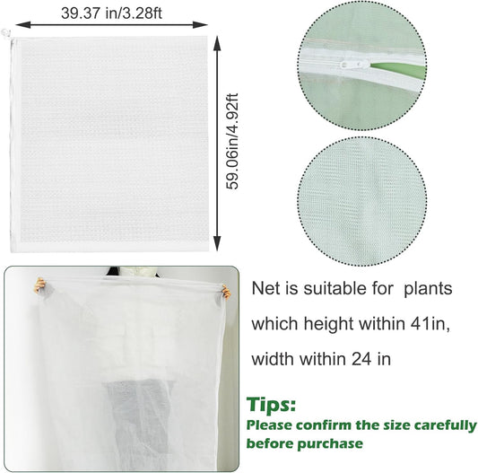 3Pcs Plant Covers from Insects, Bird Netting Barrier for Blueberry Bushes with Drawstring Zipper Mesh Garden V1259-DP01-A-5360