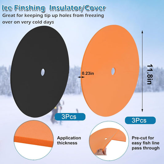 Ice Fishing Hole Covers, 12 Inch Insulator Covers Lid Fish Tip Ups Equipment Winter Accessories for Houses V1259-DP01-A-5372