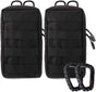 2 Pack Molle Pouches - Tactical Compact Water-Resistant Utility Gadget Gear EDC Pouch Hanging Waist Bags Black V1259-DP01-A-5413