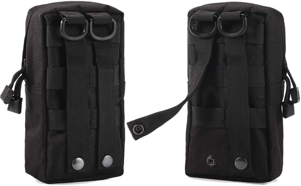 2 Pack Molle Pouches - Tactical Compact Water-Resistant Utility Gadget Gear EDC Pouch Hanging Waist Bags Black V1259-DP01-A-5413
