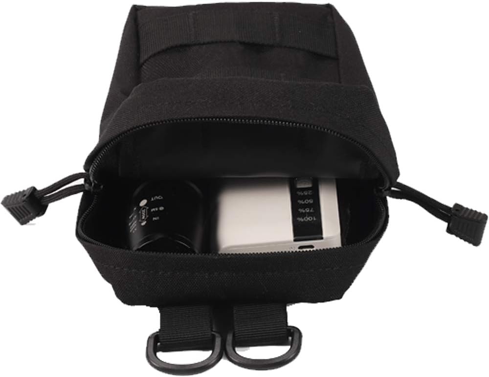 2 Pack Molle Pouches - Tactical Compact Water-Resistant Utility Gadget Gear EDC Pouch Hanging Waist Bags Black V1259-DP01-A-5413