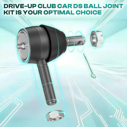 Ball Joint Kit,Set of (3) Tie Rod End with grease fitting Fits for Club Car DS Golf Carts (1976-2008) - V1259-DP01-A-5416
