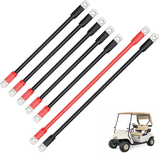 Golf Cart Battery Cables Set, 4 Guage for EZGO TXT/Medalist 1994-Up 36V 48V Models, Pure Copper Wire Kit V1259-DP01-A-5417