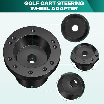 Golf Cart Steering Wheel Adapter, EZGO Adapter for TXT and RXV Models-Black - V1259-DP01-A-5418