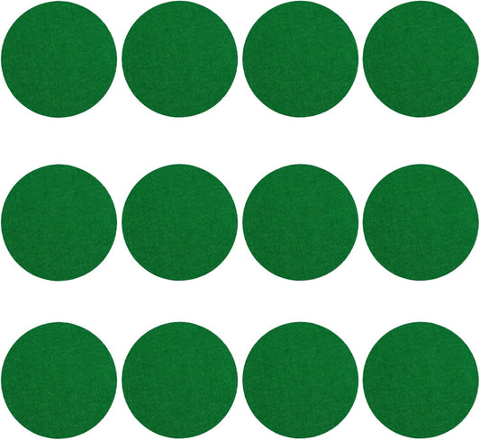12 Pack Self Adhesive Air Hockey Mallet Felt Pads, Green, 94mm (green-12 Pack) V1259-DP01-A-542