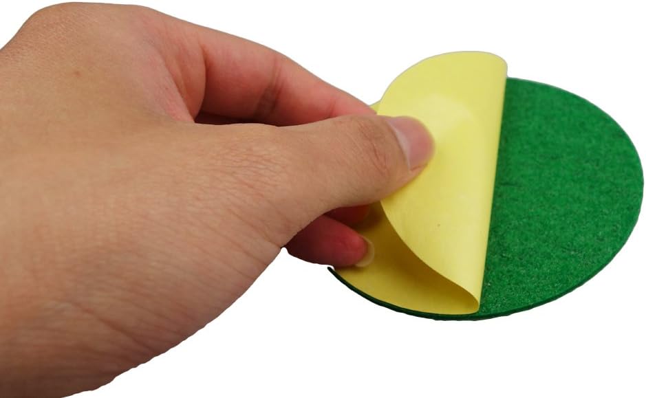 12 Pack Self Adhesive Air Hockey Mallet Felt Pads, Green, 94mm (green-12 Pack) V1259-DP01-A-542