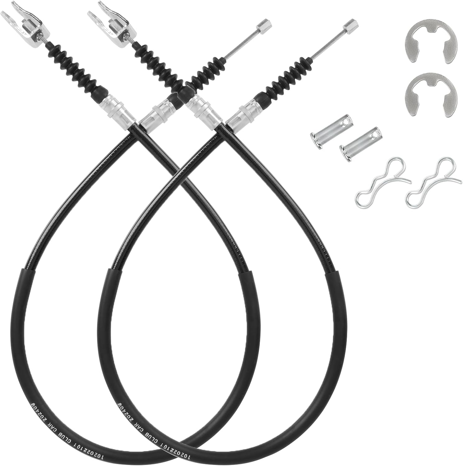 Club Car DS Brake Cable Kit Stainless Steel Core 2000-Up 102022101 Driver & Passenger Side Cables - V1259-DP01-A-5420