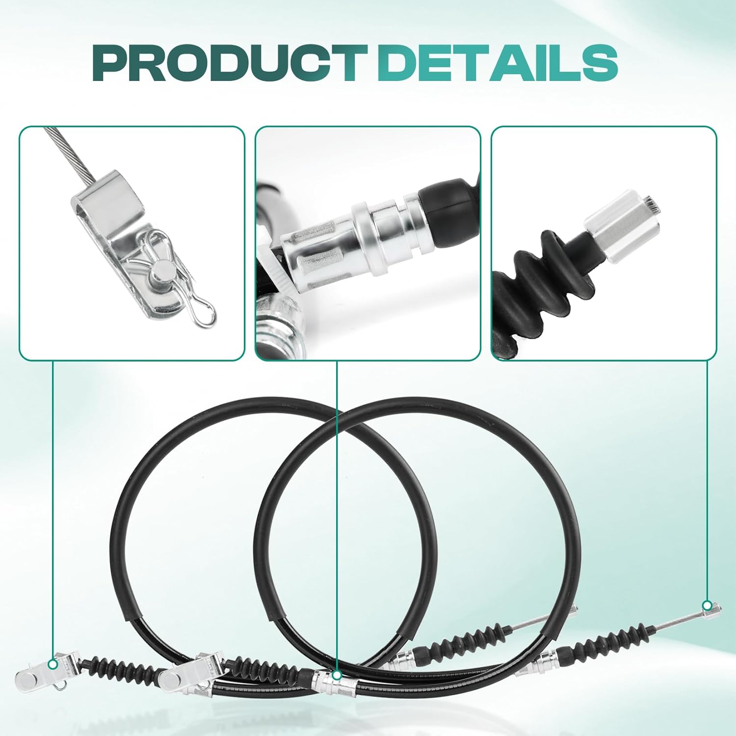 Club Car DS Brake Cable Kit Stainless Steel Core 2000-Up 102022101 Driver & Passenger Side Cables - V1259-DP01-A-5420