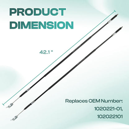 Club Car DS Brake Cable Kit Stainless Steel Core 2000-Up 102022101 Driver & Passenger Side Cables - V1259-DP01-A-5420
