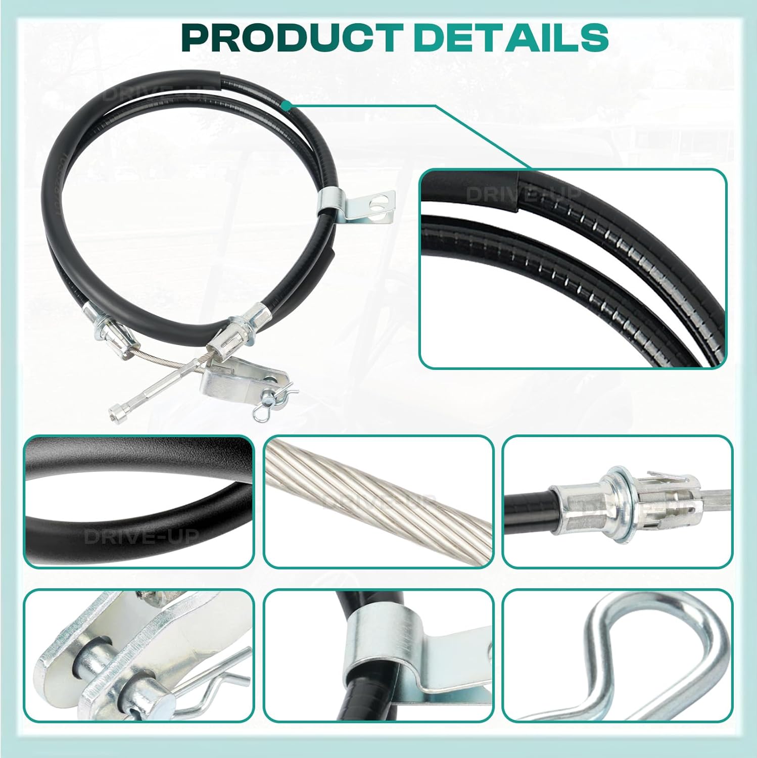2PCS Club Car Precedent Brake Cable Stainless Steel Core Driver & Passenger Side 2004+ G&E Golf Cart - V1259-DP01-A-5424