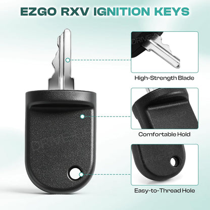 Golf Cart Ignition Keys Suitable for 2008-Up EZGO RXV, 10 PCS - V1259-DP01-A-5425