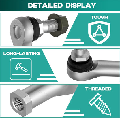 Club Car Tie Rod Ends, Precedent End Set Fits for 2004-Up and Tempo 2018-Up Gas or Electric Golf Carts, OEM V1259-DP01-A-5433