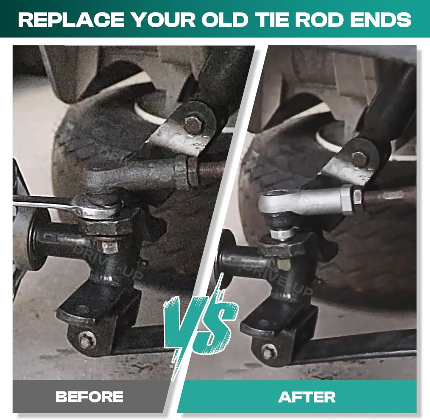 Club Car Tie Rod Ends, Precedent End Set Fits for 2004-Up and Tempo 2018-Up Gas or Electric Golf Carts, OEM V1259-DP01-A-5433