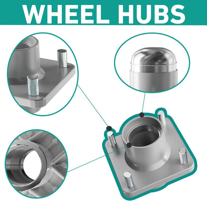 Club Car DS Front Hub Assembly, Golf Cart Wheel with Bearings Seals Kit for 1981-2003 Gas and Electric Carts, V1259-DP01-A-5449