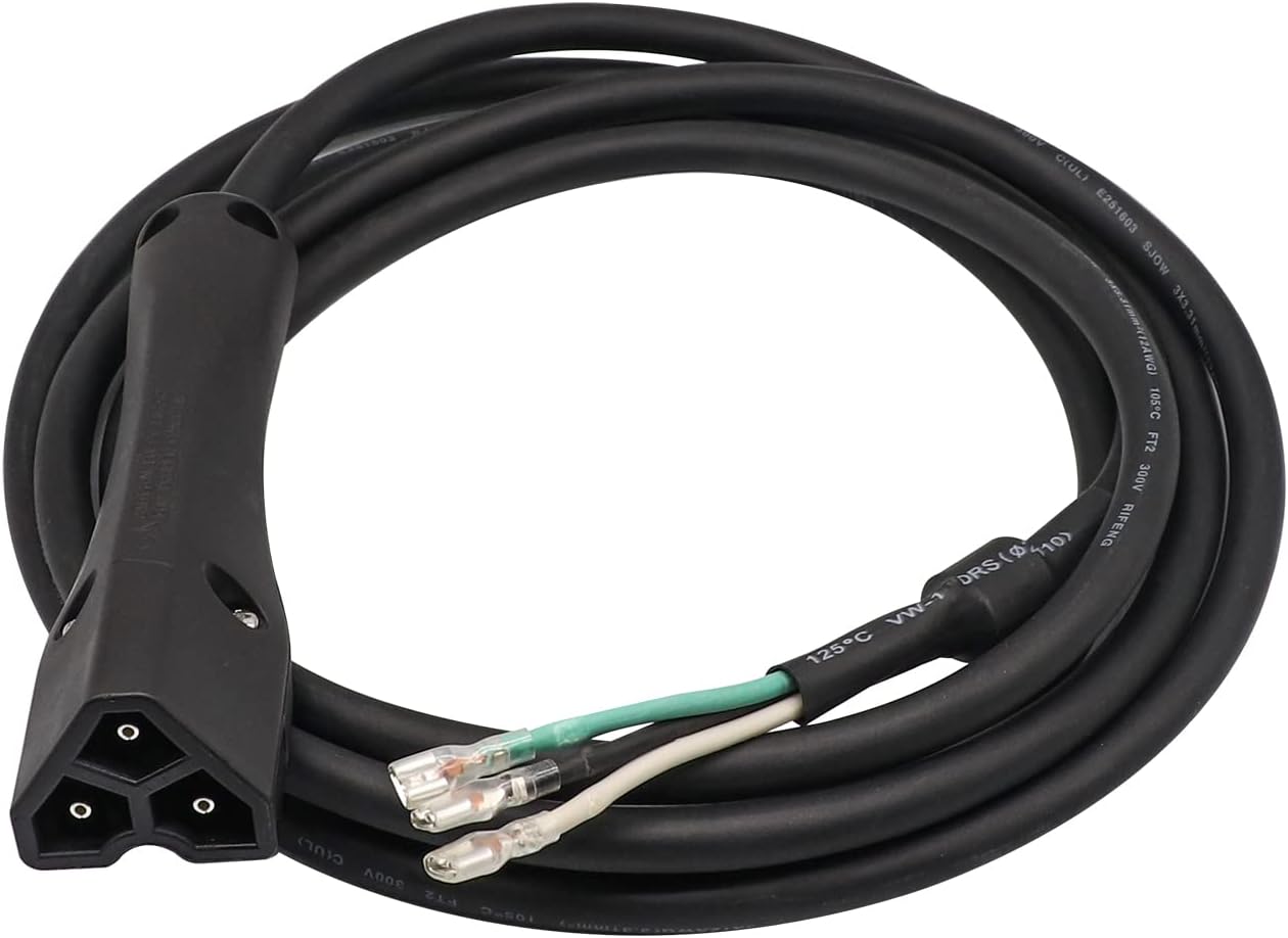 48V Golf Cart Charger Plug 3-Pin Triangle Handle Connector with Wire Fits EZGO RXV 604321, 611219 (Charger V1259-DP01-A-5450