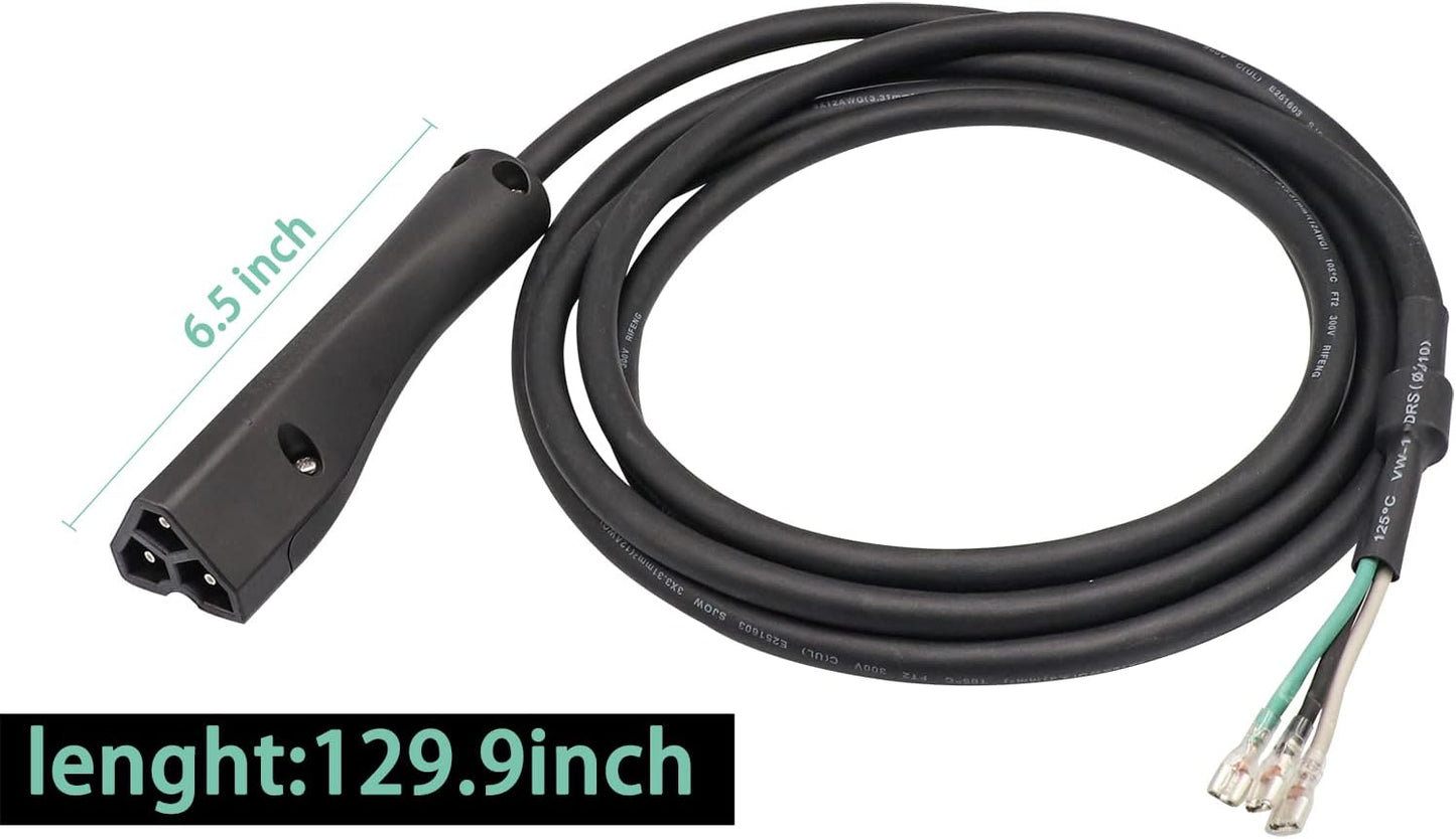 48V Golf Cart Charger Plug 3-Pin Triangle Handle Connector with Wire Fits EZGO RXV 604321, 611219 (Charger V1259-DP01-A-5450