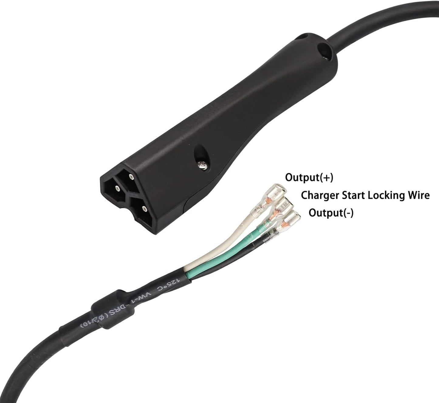 48V Golf Cart Charger Plug 3-Pin Triangle Handle Connector with Wire Fits EZGO RXV 604321, 611219 (Charger V1259-DP01-A-5450
