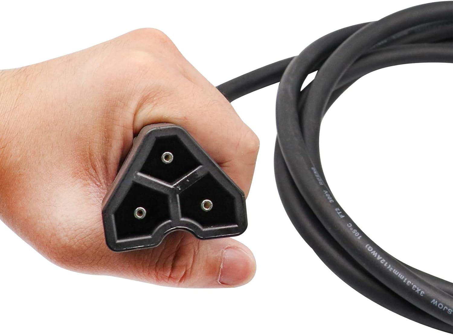 48V Golf Cart Charger Plug 3-Pin Triangle Handle Connector with Wire Fits EZGO RXV 604321, 611219 (Charger V1259-DP01-A-5450