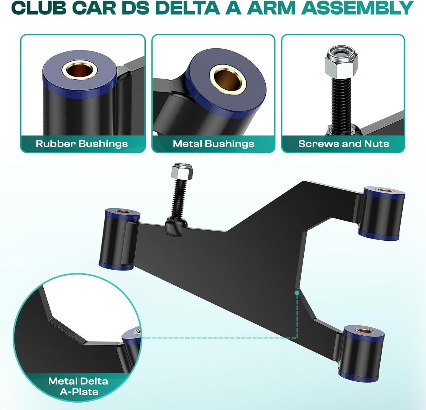 Golf Cart Delta A-Plate Sub Assembly for Club Car DS 1993-UP Gas and Electric Carts OEM 1016353 2 Pcs - V1259-DP01-A-5459