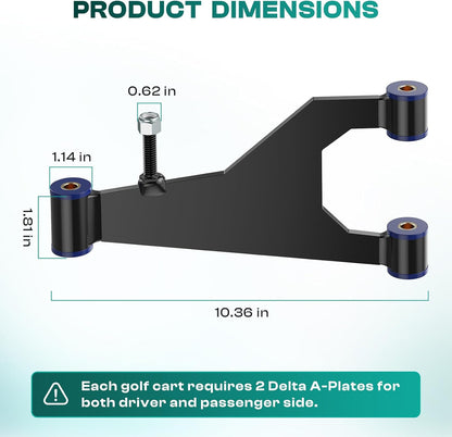 Golf Cart Delta A-Plate Sub Assembly for Club Car DS 1993-UP Gas and Electric Carts OEM 1016353 2 Pcs - V1259-DP01-A-5459