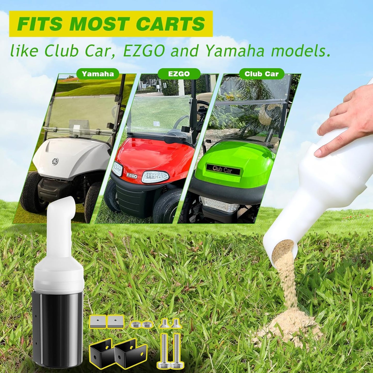 Golf Cart No-Drilling Sand Bottle Assembly Universal for Club Car EZGO Yamaha Models 1 pc - V1259-DP01-A-5461