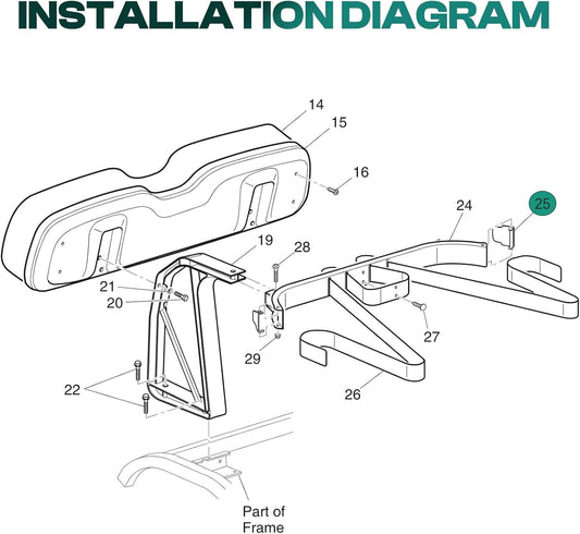 Golf Cart Bag Rack Strap Buckle, for Most Club Car EZGO Rear Seat Attachment Holder Bracket with Strap, OEM V1259-DP01-A-5462