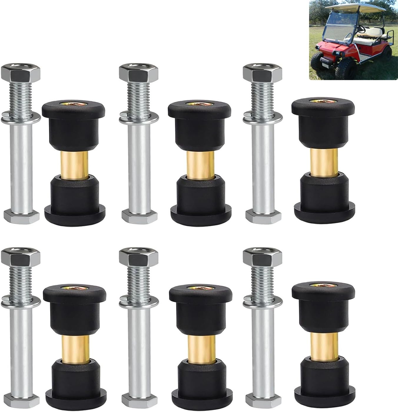 Rear Leaf Spring for Club Car DS, Polyurethane Bushing and Sleeve Screw Kit DS 1992-Up Golf Carts, OEM V1259-DP01-A-5467