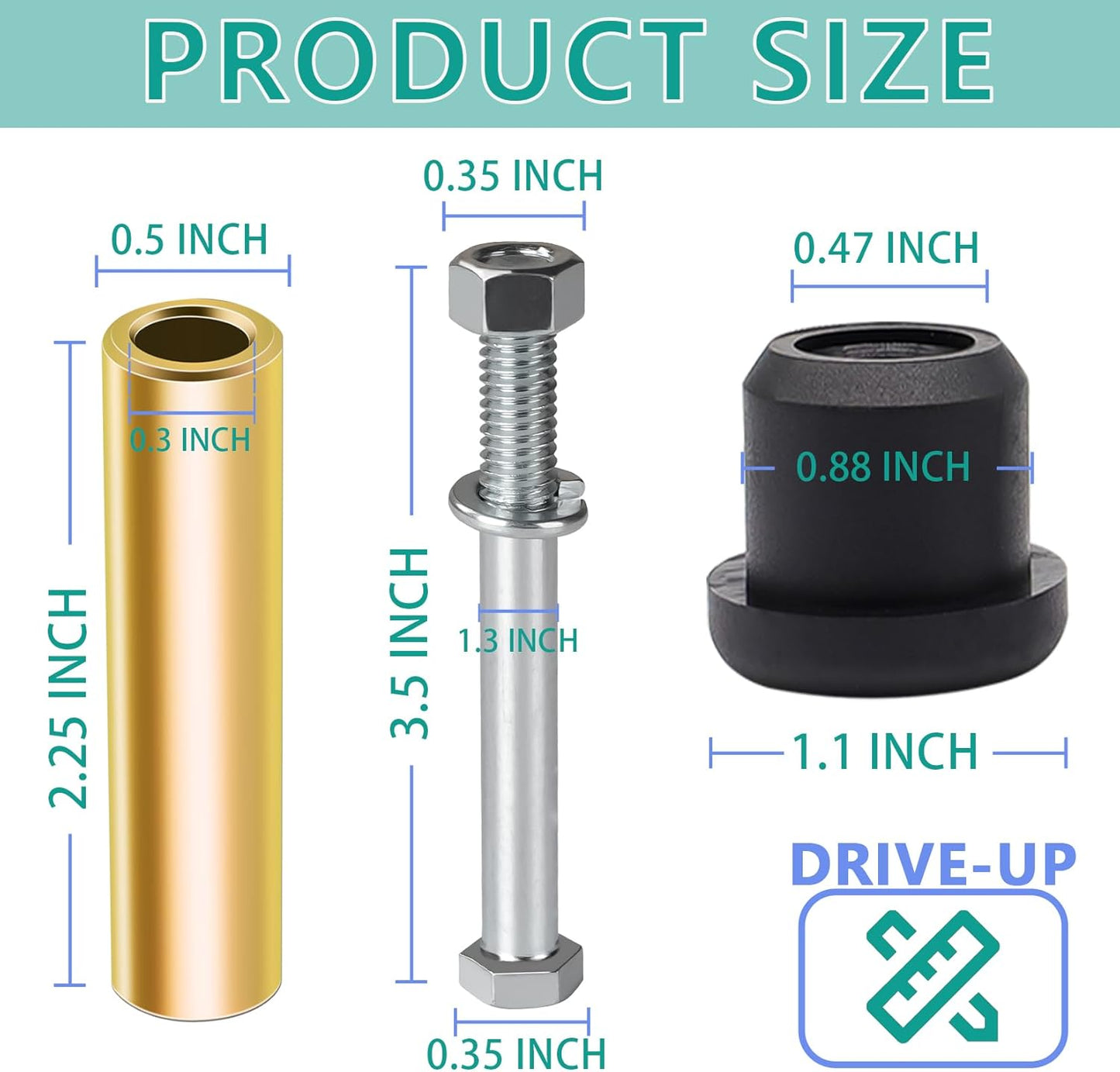 Rear Leaf Spring for Club Car DS, Polyurethane Bushing and Sleeve Screw Kit DS 1992-Up Golf Carts, OEM V1259-DP01-A-5467