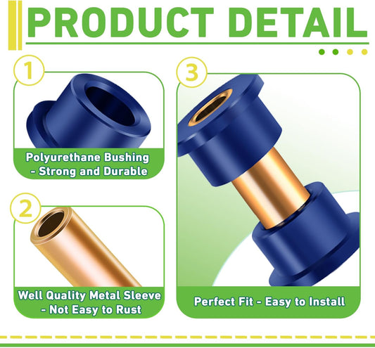 Club Car DS Bushings and Sleeve Kit, Polyurethane Kit Fits for Front Upper A Arm Suspension 1992-up Models, V1259-DP01-A-5468