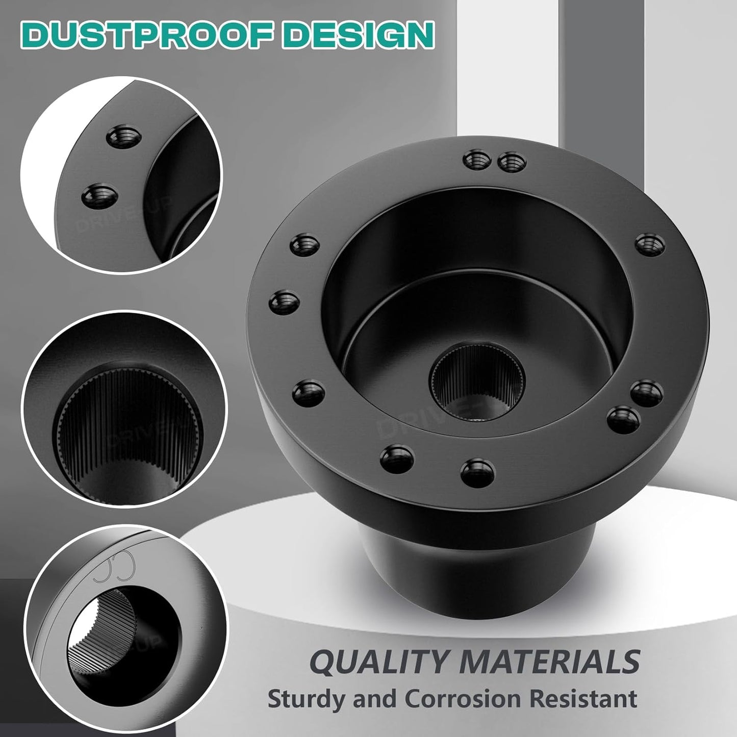 Golf Cart Steering Wheel Adapter for Club Car DS Cart-Black - V1259-DP01-A-5485