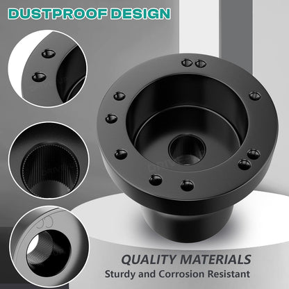 Golf Cart Steering Wheel Adapter for Club Car DS Cart-Black - V1259-DP01-A-5485