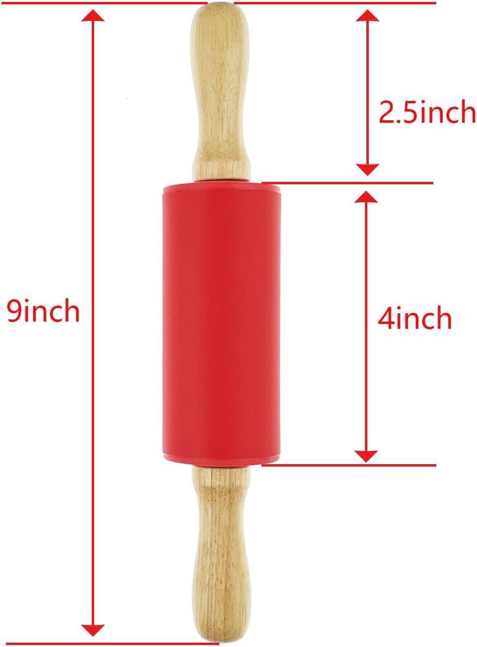 6 Pack Mini Small Rolling Pin for Kids, Kids Wooden Handle (9 Inch) 9 Inch V1259-DP01-A-549