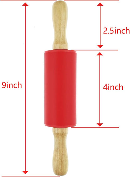 6 Pack Mini Small Rolling Pin for Kids, Kids Wooden Handle (9 Inch) 9 Inch V1259-DP01-A-549