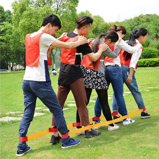 Cooperative Band Walker 5-Legged Race Set Game Teamwork Training for Children Adult, 6-Legged 2 Sets - V1259-DP01-A-5492