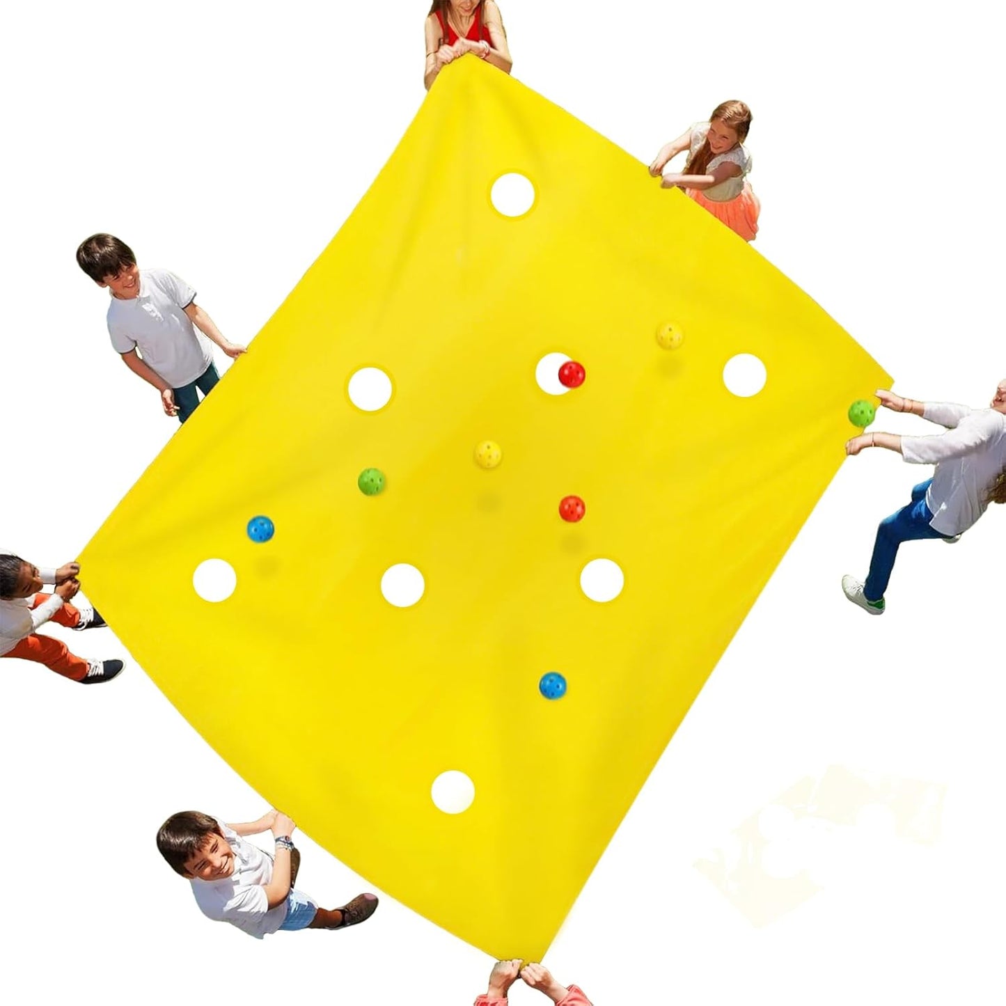 Hole Tarp Team Building Exercise Activities Games Teamwork Group Learning Fun Playing Yellow - 85''Lx57''W V1259-DP01-A-5498