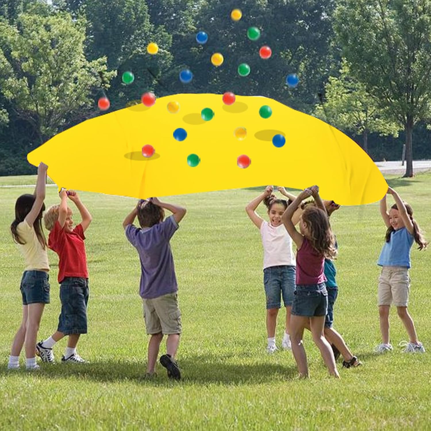 Hole Tarp Team Building Exercise Activities Games Teamwork Group Learning Fun Playing Yellow - 85''Lx57''W V1259-DP01-A-5498
