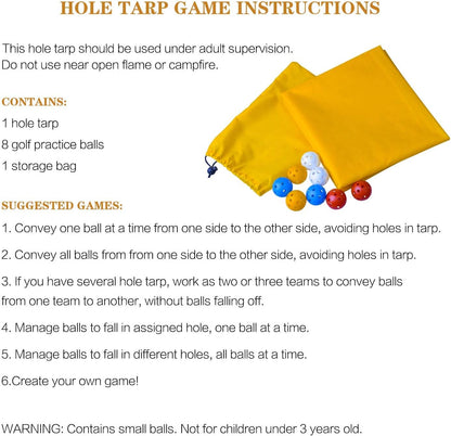 Hole Tarp Team Building Exercise Activities Games Teamwork Group Learning Fun Playing Yellow - 85''Lx57''W V1259-DP01-A-5498