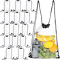 15 Pieces PVC Clear Drawstring Bag Small Waterproof Plastic Backpack For Stadiums Sporting Events (Black) V1259-DP01-A-5507