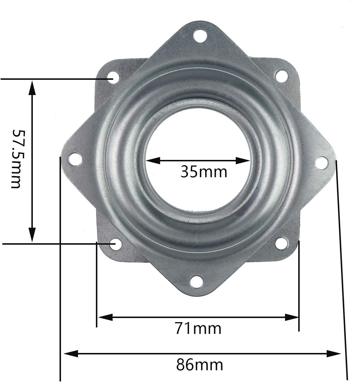 4 Pack 2.8 Inches Lazy Susan Turntable, 5/16 InchesThick & 100 LB Capacity,Silver V1259-DP01-A-551