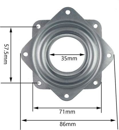 4 Pack 2.8 Inches Lazy Susan Turntable, 5/16 InchesThick & 100 LB Capacity,Silver V1259-DP01-A-551