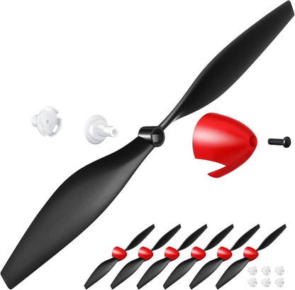 6 Sets Spare Rc Plane Propellers Airplane Carbon Fiber Nose Cone Compatible with Tr-p51 4 Channel Remote V1259-DP01-A-5511