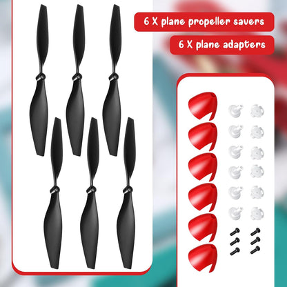 6 Sets Spare Rc Plane Propellers Airplane Carbon Fiber Nose Cone Compatible with Tr-p51 4 Channel Remote V1259-DP01-A-5511