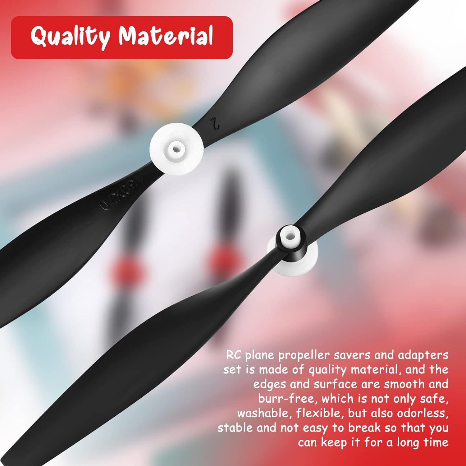 6 Sets Spare Rc Plane Propellers Airplane Carbon Fiber Nose Cone Compatible with Tr-p51 4 Channel Remote V1259-DP01-A-5511