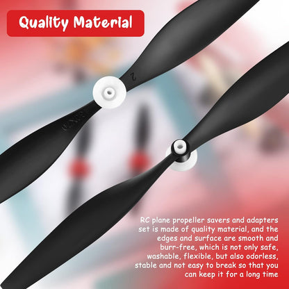 6 Sets Spare Rc Plane Propellers Airplane Carbon Fiber Nose Cone Compatible with Tr-p51 4 Channel Remote V1259-DP01-A-5511
