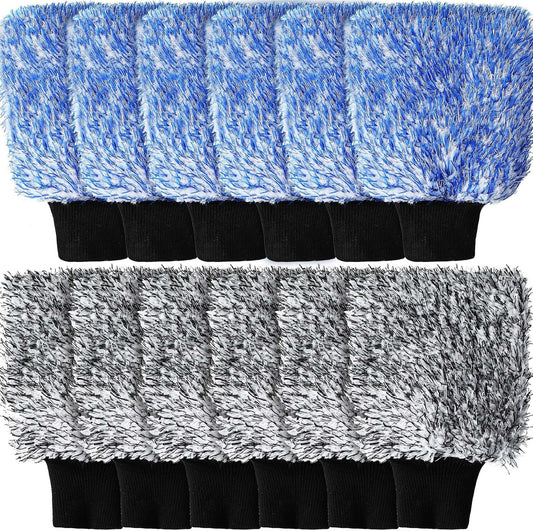 12 Pcs Microfiber Car Wash Mitts, Scratch Free Ultra Absorbent Sponge Glove Cleaner Mitts for Wheel Trucks V1259-DP01-A-5518