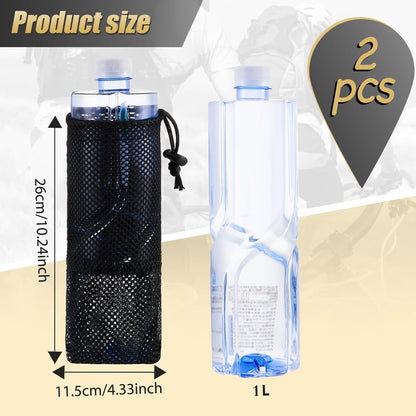 2 Pcs Water Bottle Holder for Backpack Foldable Mesh and Snack Adjustable Pouch Tactical Attachments Carrier V1259-DP01-A-5520