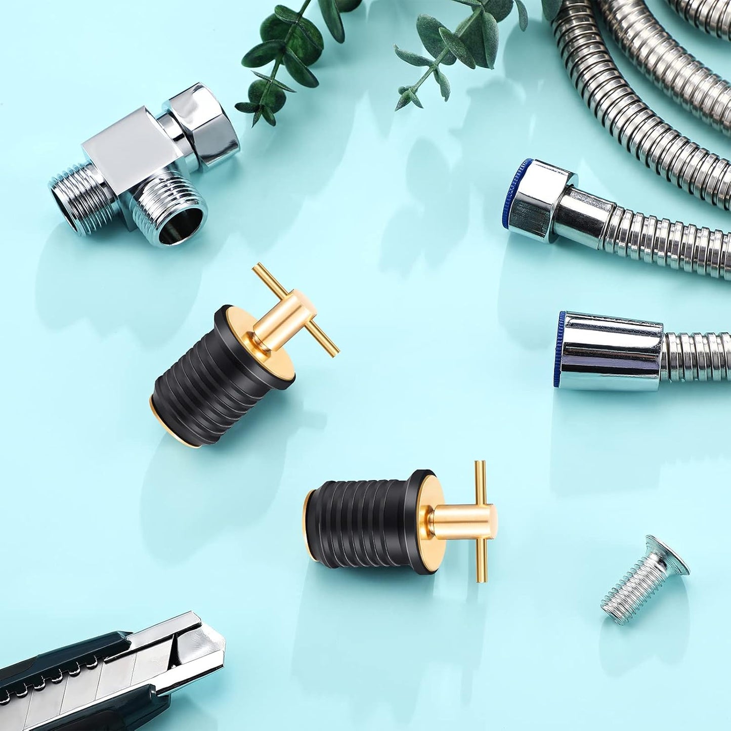 2 Pcs T-Handle Boat Drain Plug Brass Snap for Marine 1 Inch - V1259-DP01-A-5526